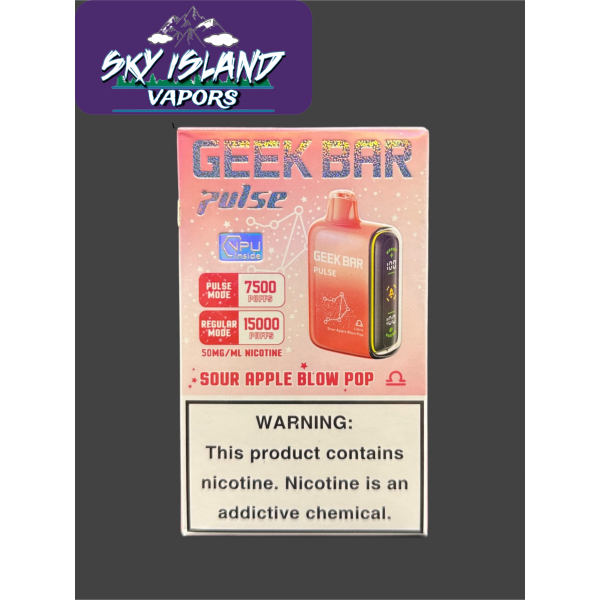 To be used with Sour Apple B Pop Geek Bar Pulse