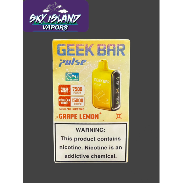 To be used with Grape Lemon Geek Bar Pulse