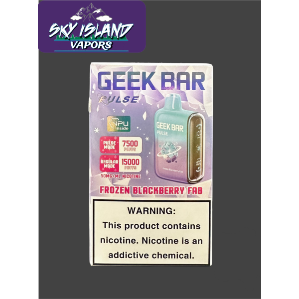 To be used with Frozen Blackberry Fab Geek Bar Pulse